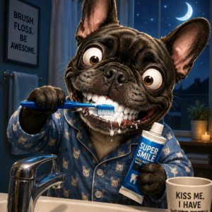 Midnight Smile Mode – Френски булдог преди лягане